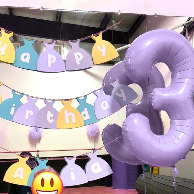 Light Purple 15th Birthday Balloons, 40 Inch Dusty Pastel Purple Mylar Foil Number 15 Balloons for Girls, Lavender Birthday Party Balloons Numbers 1 & 5 for Women 51st Anniversary Decorations Supplies