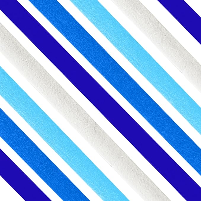 PheiLa Blue Party Decorations, 4 Rolls Blue and White Paper Party Streamers for Birthday Party Wedding Baby Bridal Shower Decoration, 1.77 Inch x 82 Ft/Roll, 328ft