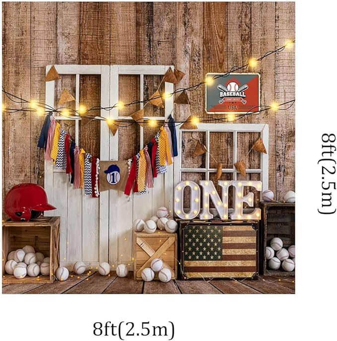 Kate Baseball Themn Party Photography Backdrops 8x8ft Lighting Decor Birthday Party Photo Studio Background Children Boy Shooting Picture