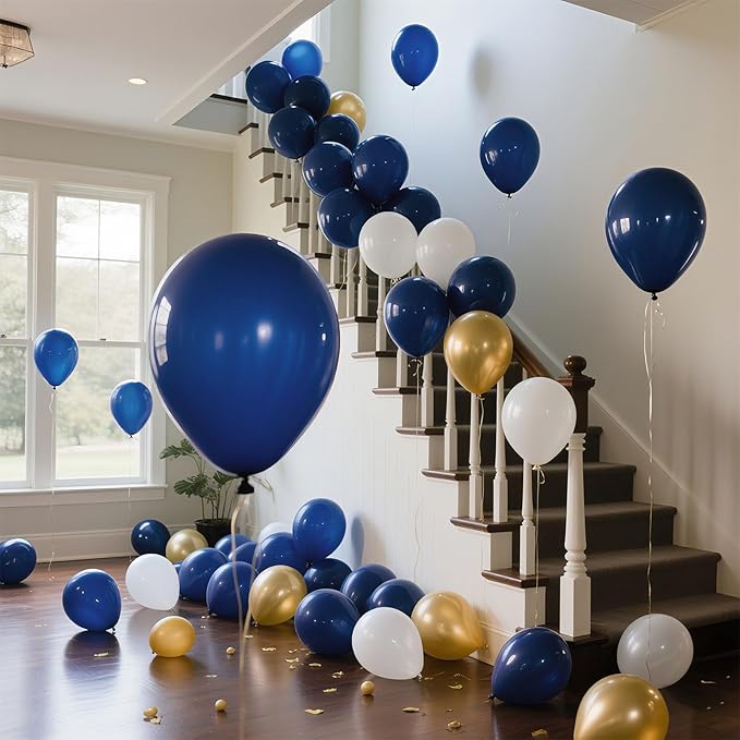 Navy Blue Balloons Latex Party Dark Blue 100 Pack 12 inch Round Navy Balloons for Wedding Graduation Birthday Party Backdrop Decorations