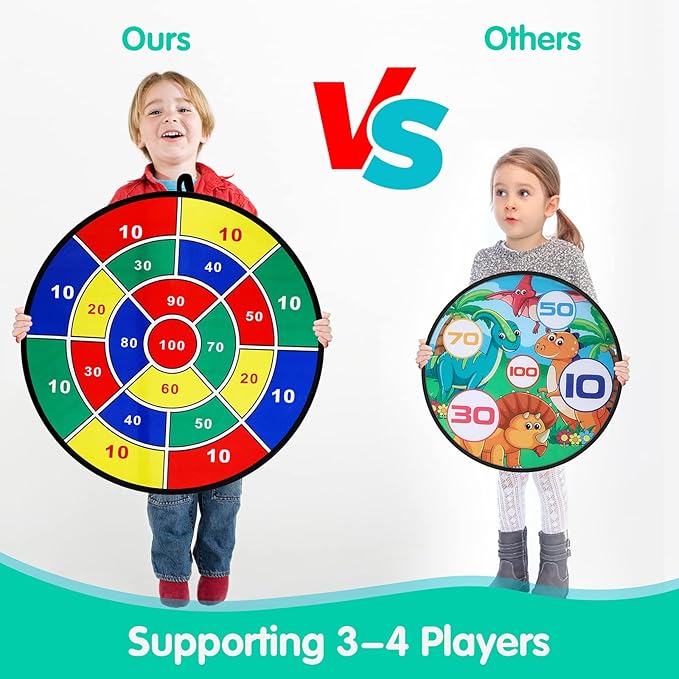 Kids Dart Board Game Set-29 inchs, Board Games with 16 Stick Balls, Summer Indoor Outdoor Toys Games for Kids Ages 4-8, Birthday Party Games Yard Toys for Kids Ages 3 4 5 6 7 8 9 10 11