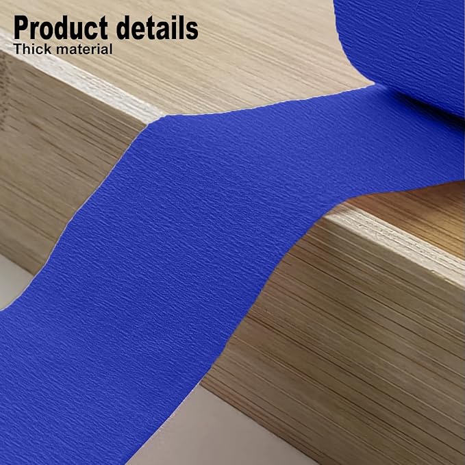 4 Crepe Paper Streamers Rolls, 328ft Pack of Royal Blue and Blue Crepe Paper for Birthday Baby Shower Wedding Graduation Party Decorations (1.8 inch x 82 ft/Roll)
