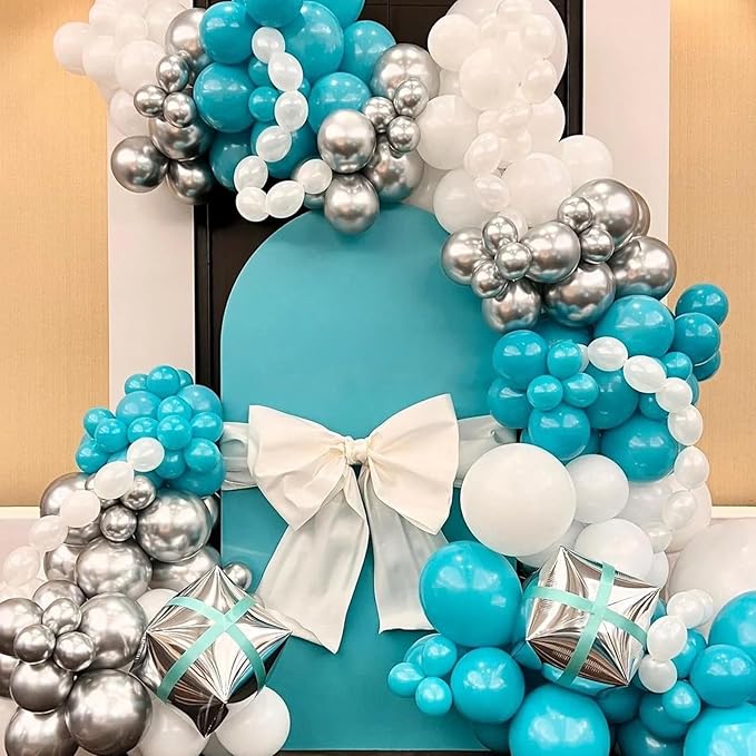 Voircoloria 105pcs Teal Balloons 12inch Party Latex Balloons for Boys Girls Birthday Baby Shower Gender Reveal Wedding Sunflower Party Decorations