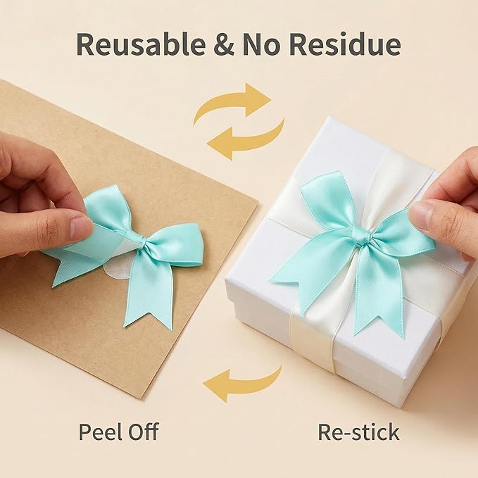 Green Gift Wrap Bows – 50pcs 3.3 Inch Elegant Satin Bows for Gift Wrapping, Wedding Decor, Baby Shower, Party Decorations, Birthday, Easter, Christmas, Anniversary, DIY Crafts, Gift Bags
