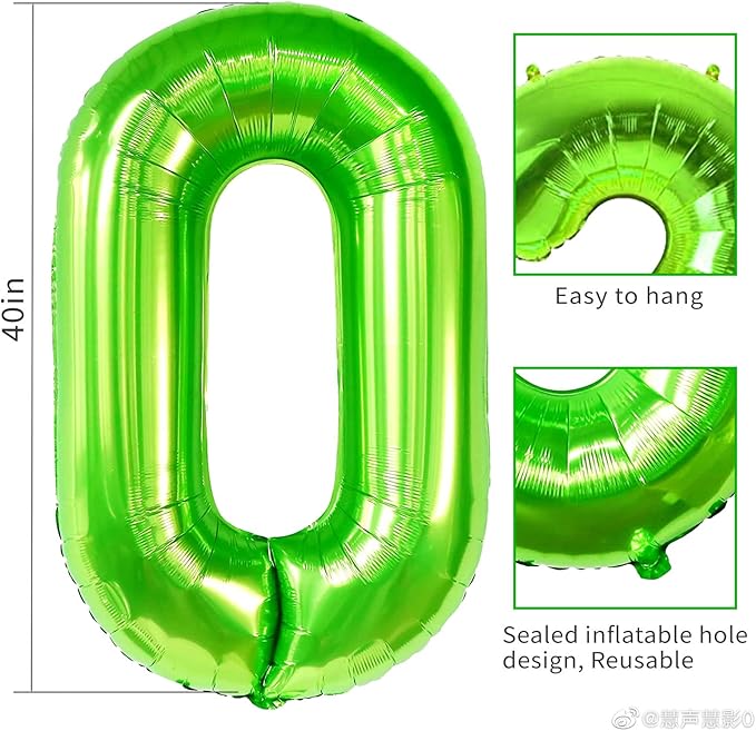 40 inch Number Balloon 0-9 Green Large Number 5 Balloons,Digital Balloons for Birthday Party Celebration Decorations Supplies, Helium Foil Number Balloons for Wedding Anniversary
