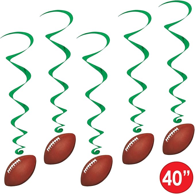 Beistle Football whirls hanging decorators