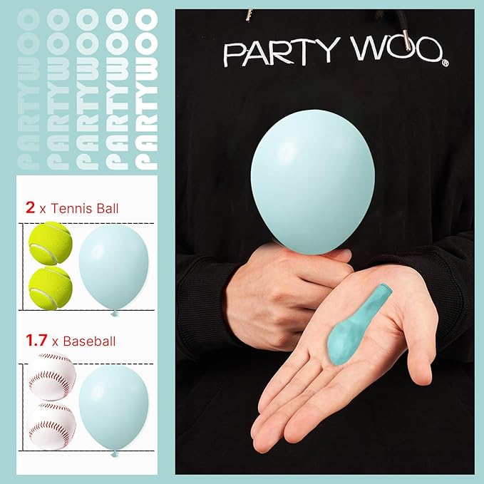PartyWoo Teal Balloons 50 pcs 5 Inch Small Mini Pastel Teal Turquoise Peppermint Mint Balloons for Graduation Gender Reveal Baby Shower Wedding Anniversary Birthday Party Decorations Mint-Q03