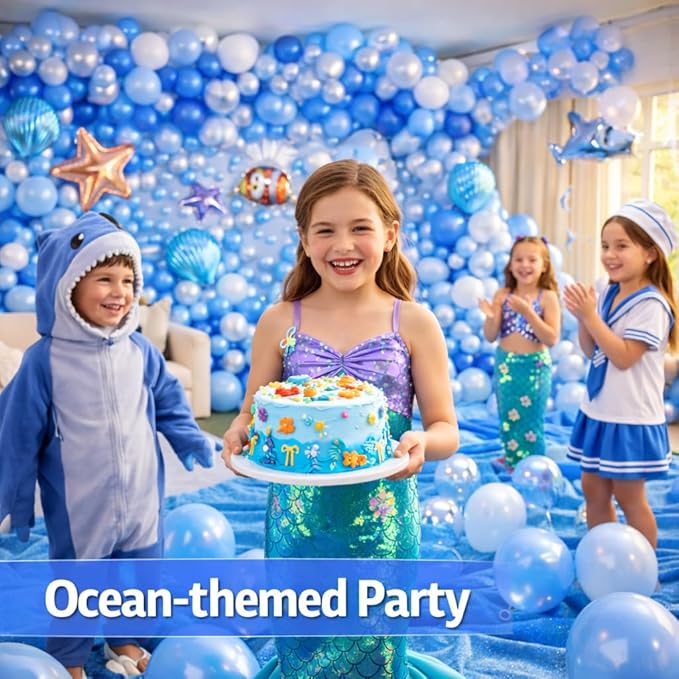 Light Blue Balloons Latex Balloons 100 Pack, 12 Inch Round Helium Pastel Blue Party Balloons for Bridal Shower Wedding Birthday Baby Shower Anniversary Party Decorations
