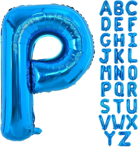TONIFUL 40 Inch Large Blue Letter P Balloons Giant Alphabet Letter Balloons,Foil Mylar Big Balloons for 2026 Graduation Birthday Party Anniversary New Year Graduation Supplies Decorations
