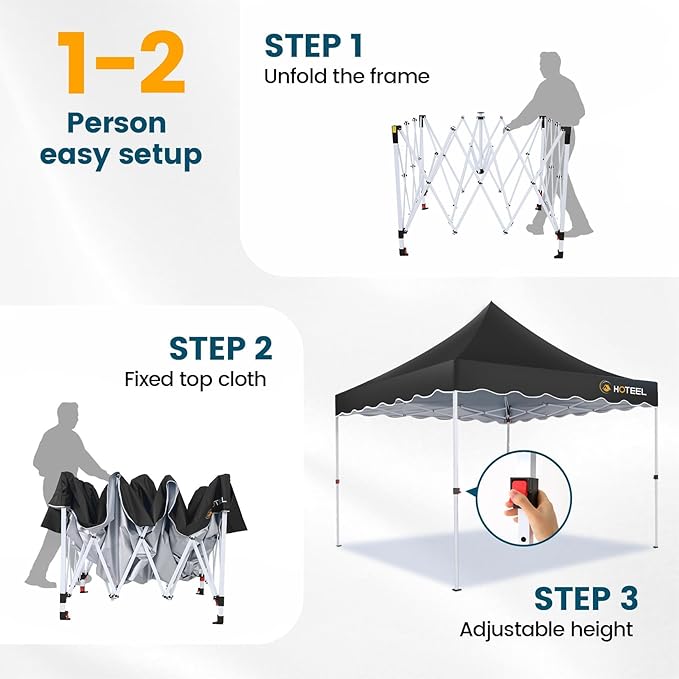 10x10 Pop Up Canopy Tent Waterproof Party Tent, Easy Set-up Commercial Instant Tents