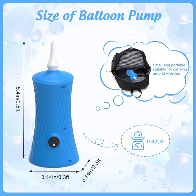 Balloon Pump Electric Air Pump for Long Balloon Inflator Blower Machine for Birthday Party Celebration Balloons Decorations for Twisty Animal Balloons