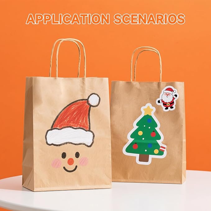 METAPRINT 50 Pack Small Brown Paper Gift Bags with Handles, 5.8"x3.2"x8.25" Kraft Paper Gift Bags for Retail, Birthday Parties, Shopping, Versatile Craft Bags & Goodie Sacks