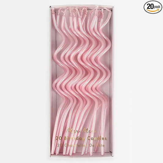 Meri Meri Swirly Tall Cake Candles (Pack of 20), 5" Tall Unscented Candles