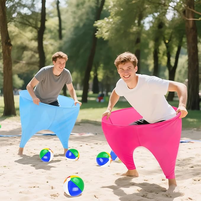 Granny Pants Yard Game Freaky Party Games Pants with Bouncy Balls and Air Pump Oversized Granny Pants Outdoor Game for Adults and Family Interactive Throwing Game for Group Gatherings