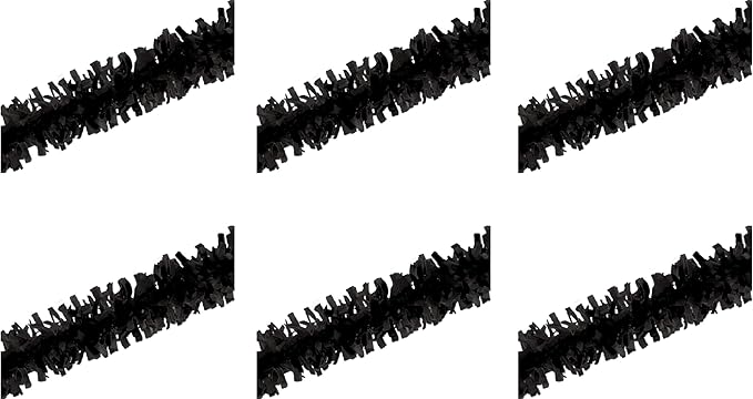 Beistle 6 Piece Black Tissue Paper Festooning Garlands Hanging Decorations For New Year's Eve Birthday Party Supplies And Parade Floats