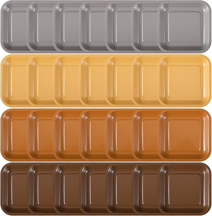 FoldTier 120 Pieces Brown Party Theme Decorations Square Paper Plates Birthday Party Cake Dessert Plates(Brown, 7 Inch)