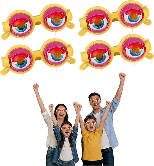 4PCS Moving Eyeball Sunglasses – Funny Wiggly Eye Glasses for Adults, Parties, Halloween & Photo Booth Props