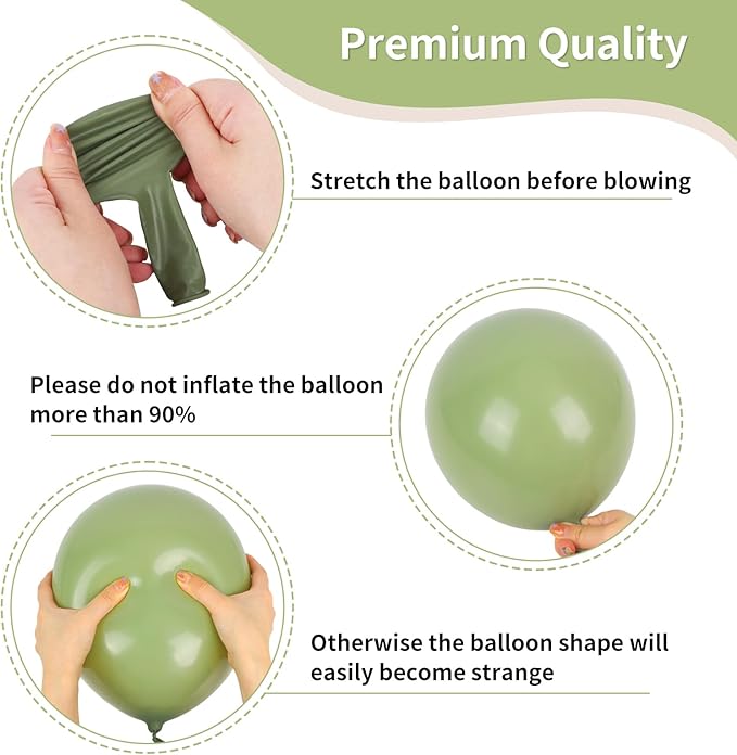 RUBFAC Pink and Sage Green Balloons, Party Easter Balloons Metallic Gold Confetti Balloon for Fairy First Birthday Tea Party Decorations