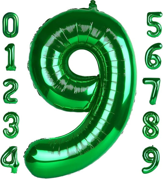 40 Inch Dark Green Numbers 9 Balloon, Balloons Decorations for 9 19 90 Birthday Party, Engagement, Wedding, Graduations, Photo Shoot Supplies