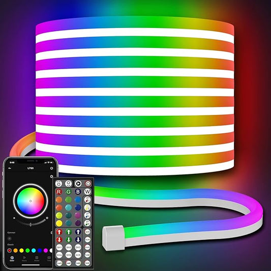 AILBTON 32.8Ft Neon Rope Lights,Flexible Led Rope Lights Control with App/Remote,Multiple Modes Music Sync Gaming RGB Led Neon Lights for Bedroom Outdoor