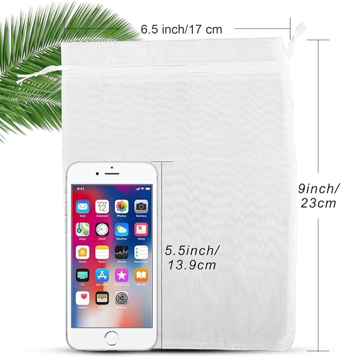 ANZNKU 100PCS Organza Bags 6x9 Large Gift Bags White Mesh Bag Drawstring, Sheer Gift Pouches for Goodie Jewelry Candy Sachet, Gift Wrap Bag for Wedding Mother's Day Bridal & Baby Shower Birthday Party