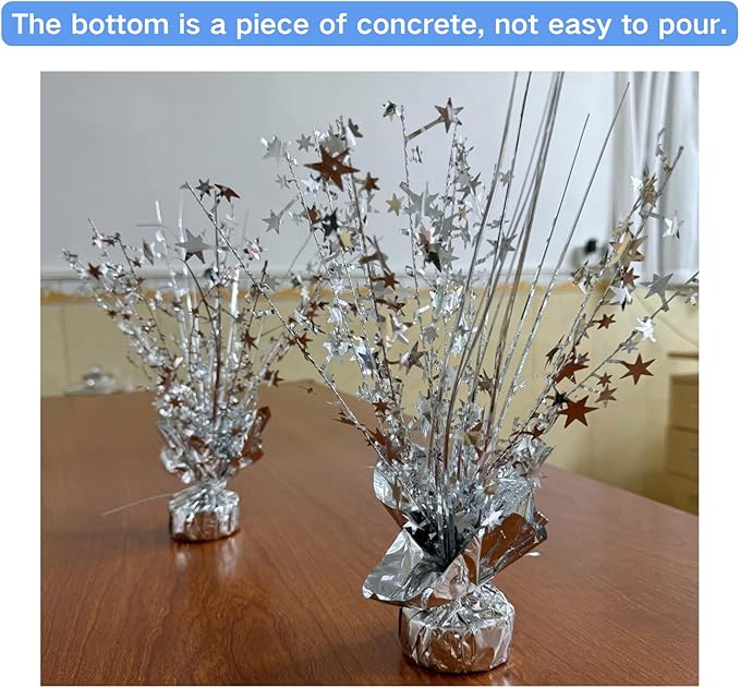 ALISSAR 4-Pack Glitter Silver Star Centerpieces-Table Decorations for Home Decor Birthday Wedding Anniversary Decor (Silver)
