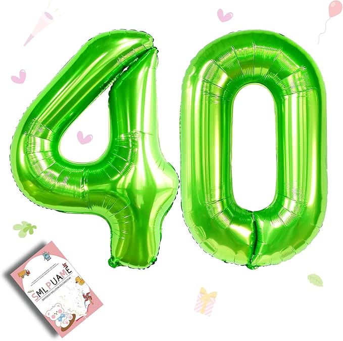 40 inch Number Balloon 0-9 Green Large Number 40 Balloons,Digital Balloons for Birthday Party Celebration Decorations Supplies, Helium Foil Number Balloons for Wedding Anniversary