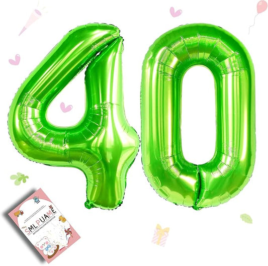 40 inch Number Balloon 0-9 Green Large Number 40 Balloons,Digital Balloons for Birthday Party Celebration Decorations Supplies, Helium Foil Number Balloons for Wedding Anniversary