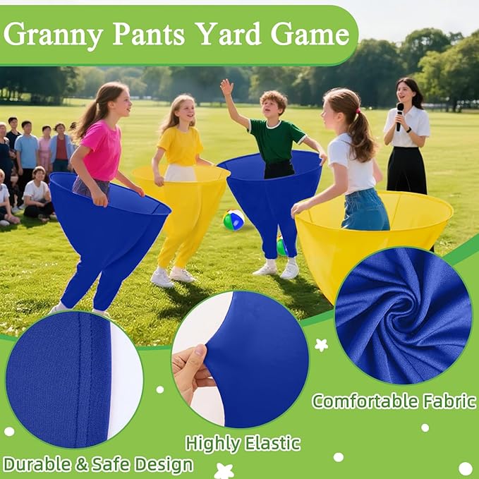 Granny Pants Yard Game Freaky Party Games Pants with Bouncy Balls and Air Pump Oversized Granny Pants Outdoor Game for Adults and Family Interactive Throwing Game for Group Gatherings