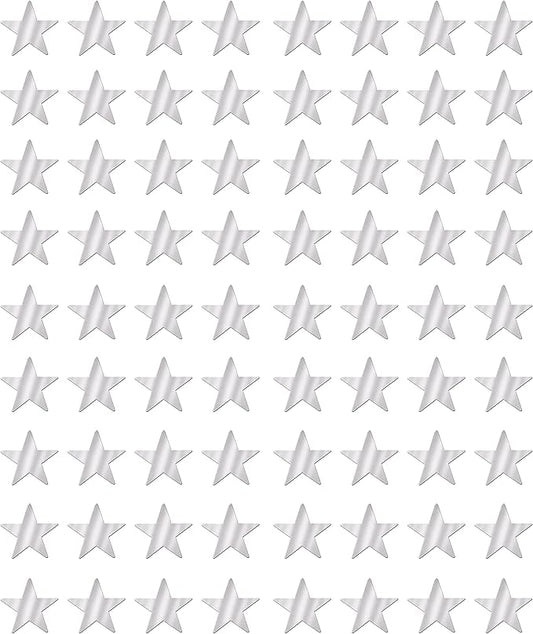 Beistle 72 Piece Silver Star Paper Cut Outs For Bulletin Board Classroom Birthday Party Wall Decorations, 5”