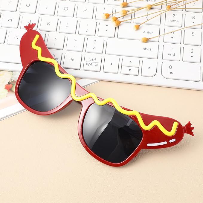 SEWACC 5pcs Funny Makeup Glasses for Dance Party Hot Dog Eyeglasses, Hot Dog Glasses, Eyeglasses for Masquerade, 7.08 x 2.75 x 5.90 Inch