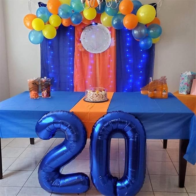 40 Inch Balloon Number 0 Navy Blue, Large Foil Dark Blue Number Balloons Set 0-9, Royal Blue Digital 0 Helium Balloons for Boys 10th 20th Birthday Anniversary Party Decoration Supplies
