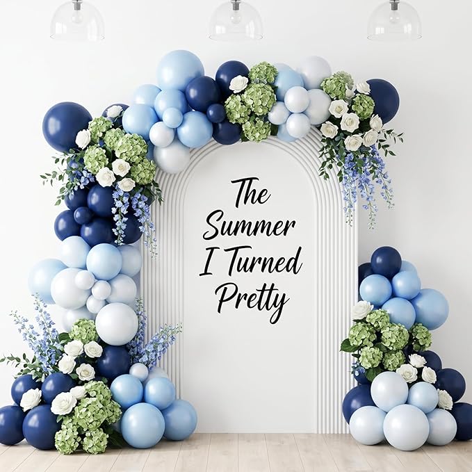 RUBFAC 135pcs Navy Blue Balloons Different Sizes 18 12 10 5 Inch Dark Blue Latex Balloon Garland Arch for Graduation Birthday Party Baby Shower Wedding Decorations