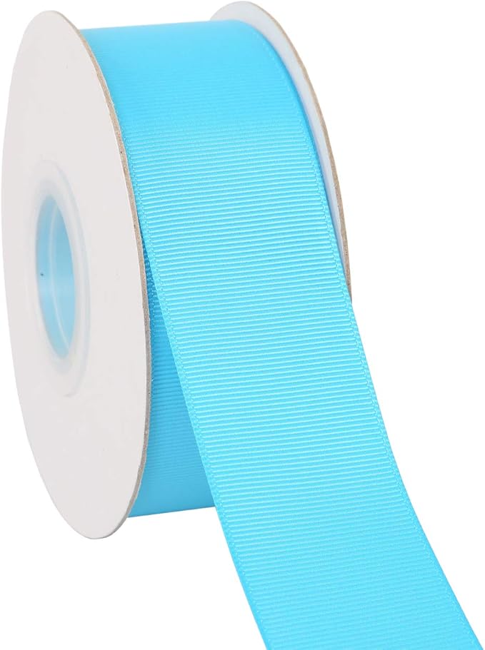 Ribbonitlux 1.5" Wide Solid Grosgrain Ribbon 25 Yards (340-Turquoise）, Set for Gift Wrapping, Party Decor, Sewing Applications, Wedding and Craft
