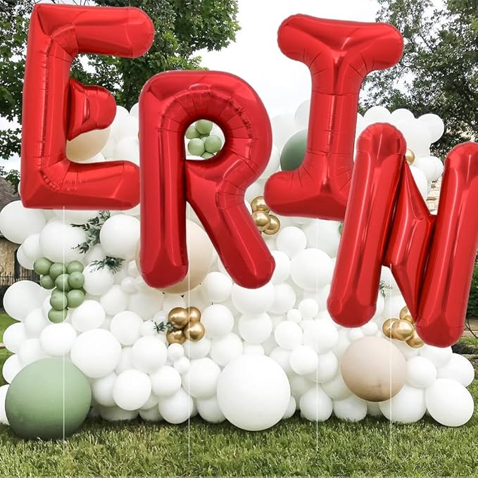 TONIFUL 40 Inch Large Bright Red Letter Balloons A-Z, Giant Jumbo Helium Foil Mylar Big Letter I Balloons for Birthday Party Anniversary Wedding Decorations