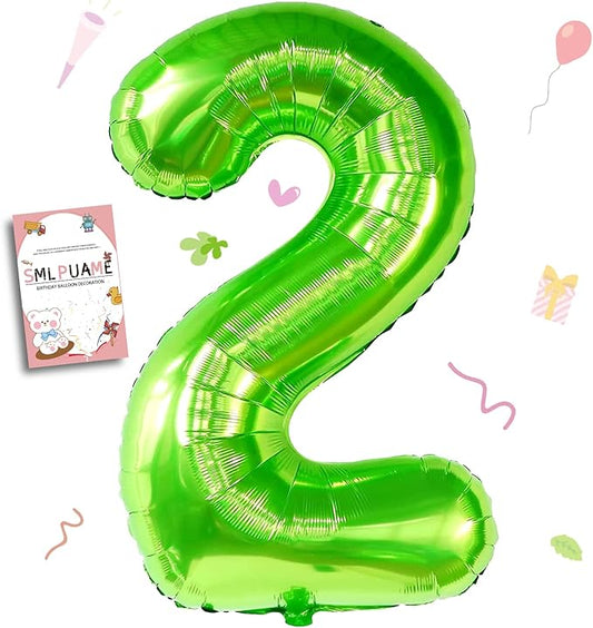 40 inch Number Balloon 0-9 Green Large Number 2 Balloons,Digital Balloons for Birthday Party Celebration Decorations Supplies, Helium Foil Number Balloons for Wedding Anniversary