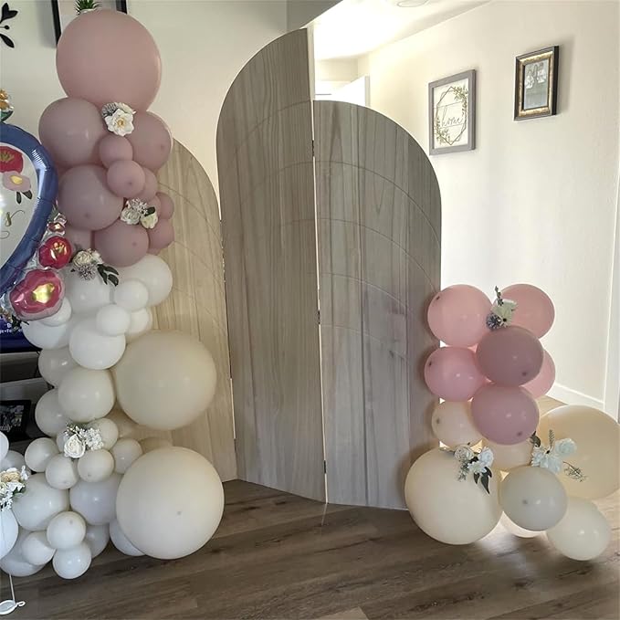 Dusty Pink and Gold Balloons Set, 60Pcs 12 Inch Retro Blush Pink White Sand Beige Metallic Gold Latex Balloon with Gold Confetti Boho Balloon for Birthday Baby Bridal Shower Wedding Party Decorations