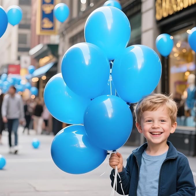 Light Blue Balloon 110pcs, Blue Latex Balloons12 inch for Birthday Wedding(with 2 Ribbons).