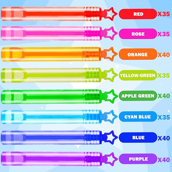 300 Pack Mini Bubble Wands for Kids, Bulk Rainbow Party Favors & Goodie Bag Stuffers Fillers for Toddlers,Prize Box Toys for Graduation Classroom Rewards, Bulk Gifts for Carnival,Parade,Wedding,Pinata