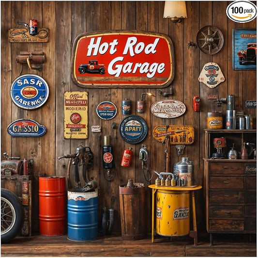 Kate 10x10ft Family Dad's Garage Car Repair Shop Photography Backdrops Vintage Wooden Wall Repair Tools Decoration Father's Day Boy Photo Background