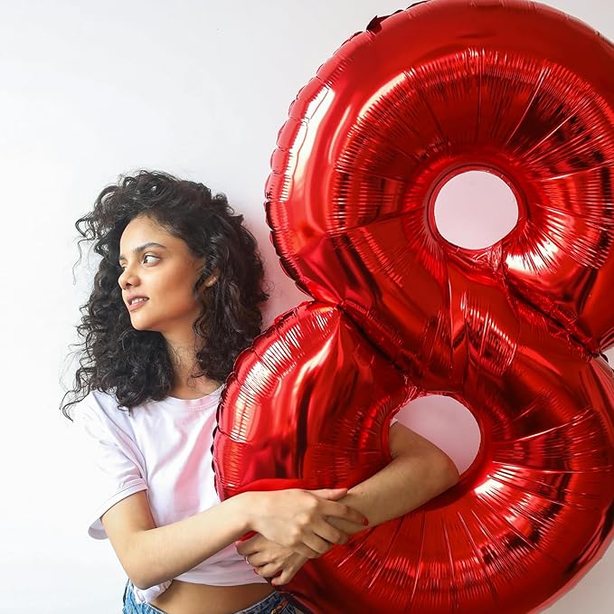 40 inch Number Balloon 0-9 Red Large Number 9 Balloons,Digital Balloons for Birthday Party Celebration Decorations Supplies, Helium Foil Number Balloons for Wedding Anniversary