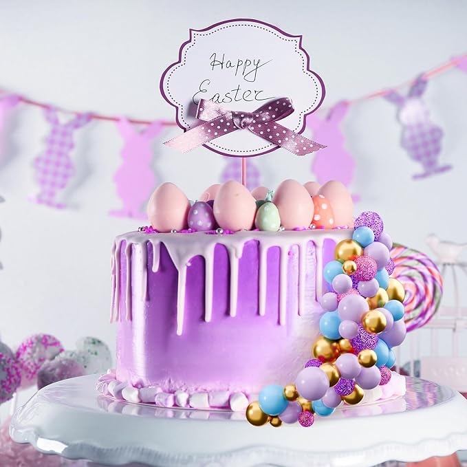 60Pcs Glitter Cake Balls Decorations Foam Cake Topper Balls Mini Balloon Cupcake Toppers for Cake Decorating Birthday Baby Shower Party (Glitter Purple Pink Blue)