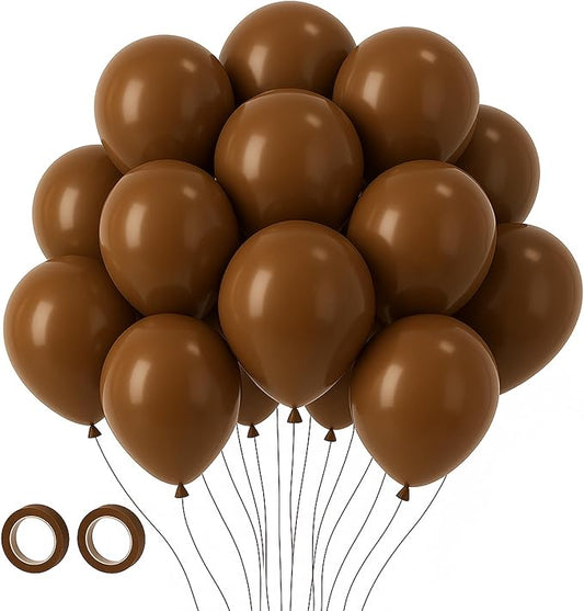 Voircoloria 105pcs Coffee Balloons 12inch Party Latex Balloons for Boys Girls Birthday Baby Shower Gender Reveal Wedding Sunflower Party Decorations