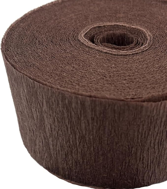 K-Kraft 1 Brown Roll Crepe Paper Streamer for Birthday, Holiday, School, Party