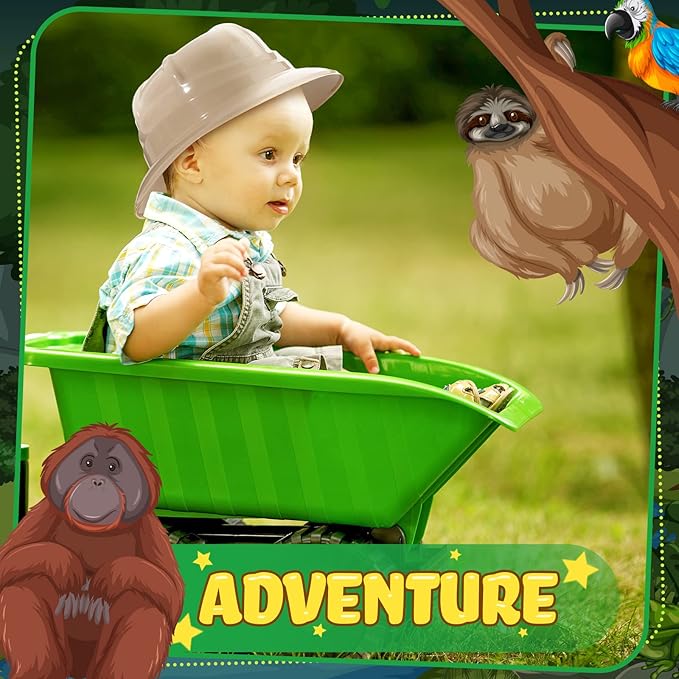 Hillban 48 Pcs Safari Hats for Kids Plastic Safari Party Hats Jungle Explorer Boys Girls Halloween christmas Costume Jungle theme Party Supplies