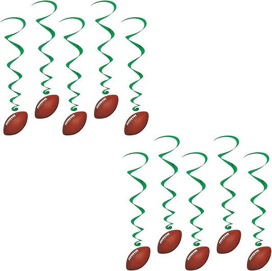 Beistle Football whirls hanging decorators