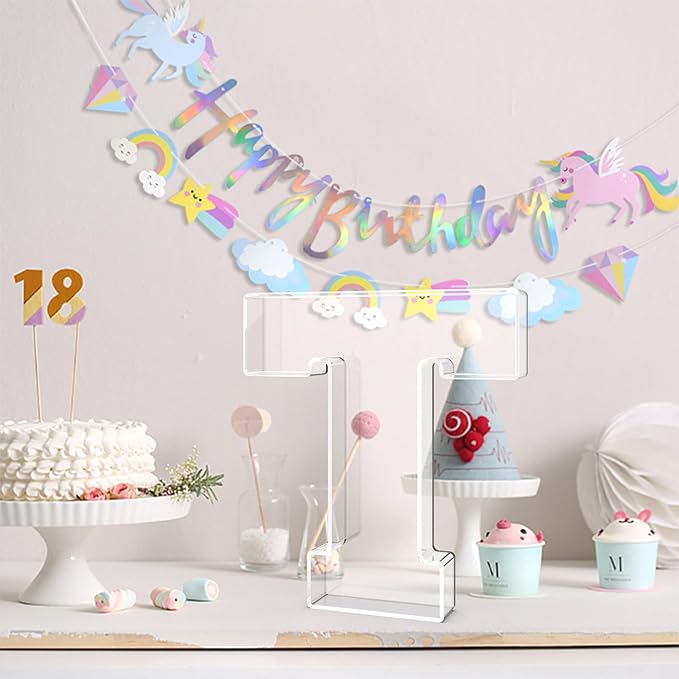 11" Acrylic Letter Charcuterie Tray, Charcuterie Letters Fillable Box for food, Reusable Serving Cake Candy Dish Display Tray for Birthday Anniversary Party Decoration (Letter T)