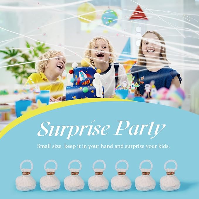 40Pack Streamers Poppers, No Mess Paper Crackers, Hand Throw Confetti Streamer for Birthday, Wedding, Party Celebrations, White