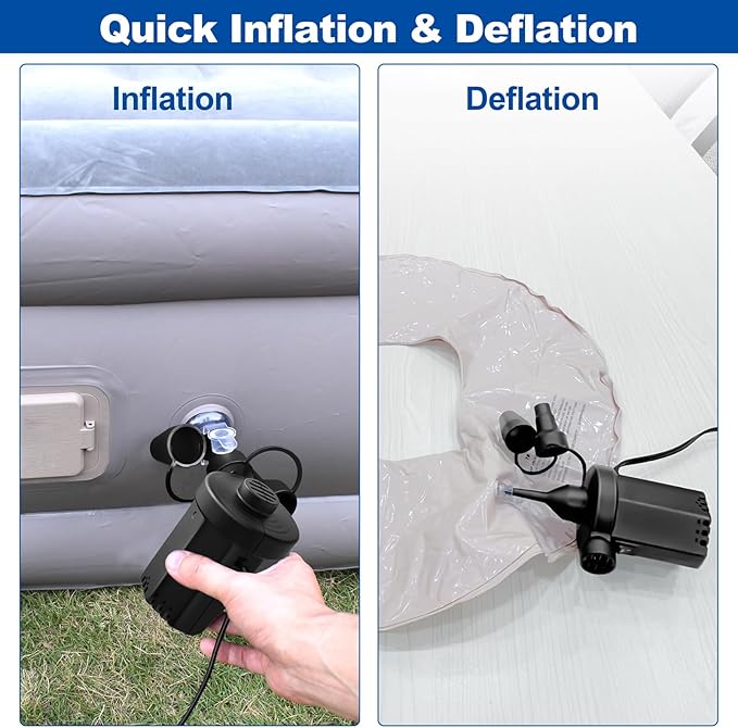 Air Pump Electric for Pool Inflatables: MAXEVER Portable Inflator Deflator for Outdoor Camping - 110V~120V