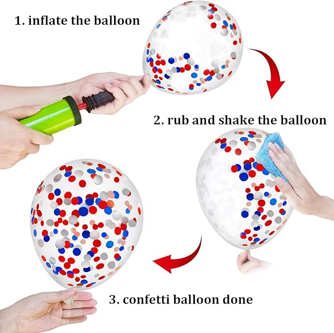 50 Party Balloons Red White Blue Balloons 12 Inches July 4th Birthday Latex Balloons for Independence Day Veterans Memorial Patriotic 4th of July Nautical Theme Party Supplies